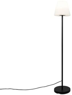 QAZQA Buiten vloerlamp zwart met witte kap IP65 25 cm - Virginia