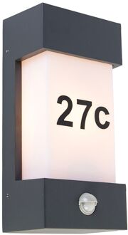 QAZQA Buiten wandlamp donkergrijs IP44 bewegingssensor - Tide