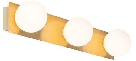 QAZQA Cederic wandlamp 48x8x10.4cm - 3 lichts - IP44 - geborsteld messing (goud) 104263