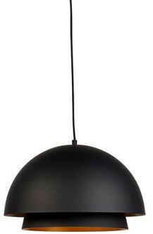 QAZQA Claudius - Hanglamp met lampenkap - 1 lichts - H 1650 mm - Zwart