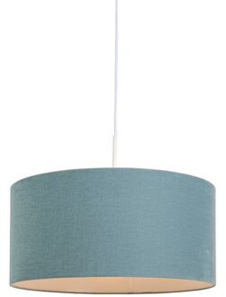QAZQA Combi - Hanglamp met lampenkap - 1 lichts - H 1350 mm - blauw