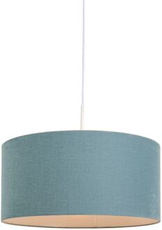 QAZQA Combi - Hanglamp met lampenkap - 1 lichts - H 1350 mm - blauw