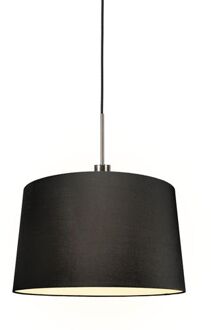 QAZQA Combi - Hanglamp met lampenkap - 1 lichts - Ø 450 mm - Zwart