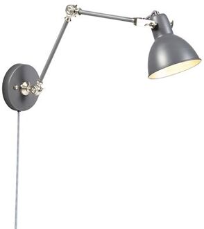 QAZQA Dazzle - Wandlamp met flexarm - 1 Lichts - 80 cm - grijs
