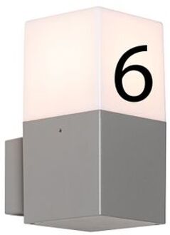 QAZQA Denmark - Huisnummer verlichting - 1 Lichts - 8,5 cm - grijs