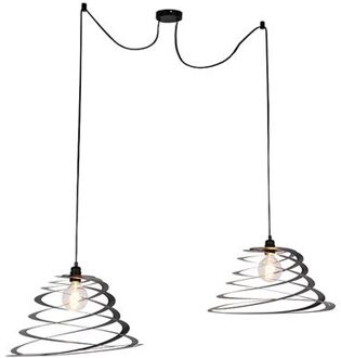 QAZQA Design Hanglamp 2-lichts Met Spiraal Kap 50 Cm - Scroll