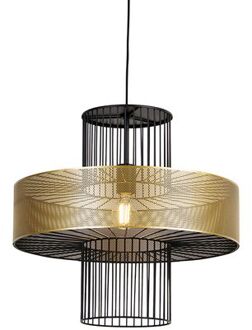 QAZQA Design hanglamp goud met zwart 50 cm - Tess