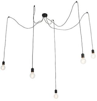 QAZQA Design hanglamp zwart 5-lichts - Cavalux