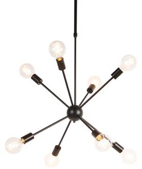 QAZQA Design Hanglamp Zwart 8-lichts - Sputnik