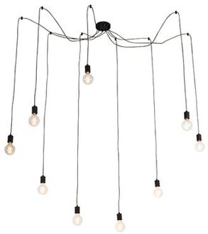 QAZQA Design Hanglamp Zwart 9-lichts - Cavalux