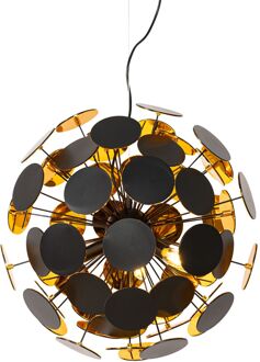 QAZQA Design hanglamp zwart en goud - Cerchio