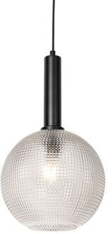 QAZQA Design hanglamp zwart met smoke glas - Chico