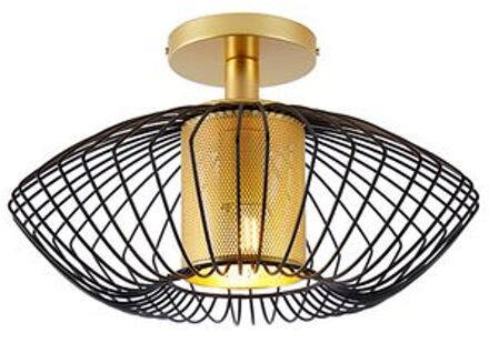 QAZQA Design Plafondlamp Goud Met Zwart - Dobrado