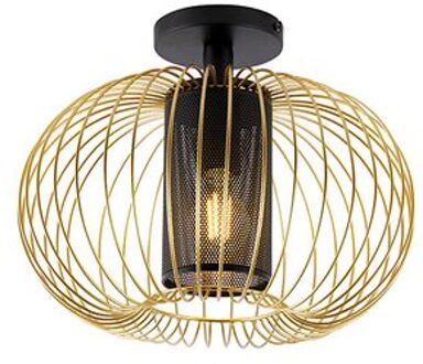 QAZQA Design Plafondlamp Goud Met Zwart - Marnie