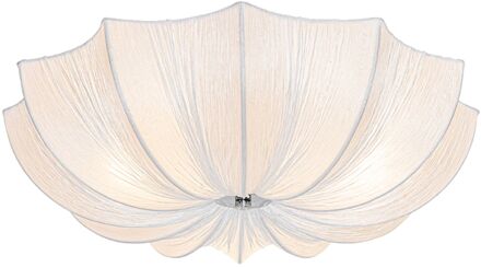 QAZQA Design plafondlamp wit zijden 52 cm 3-lichts - Plu