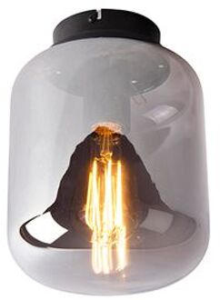 QAZQA Design plafondlamp zwart met smoke glas - Bliss