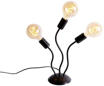 QAZQA Design tafellamp zwart 3-lichts - Wimme