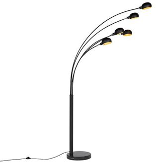 QAZQA Design Vloerlamp Zwart 5-lichts - Sixties Marmo