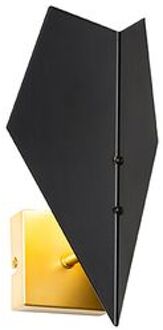 QAZQA Design Wandlamp Zwart Met Goud - Sinem