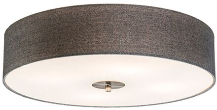 QAZQA Drum 50 - Plafondlamp met lampenkap - 4 lichts - 500 mm - grijs