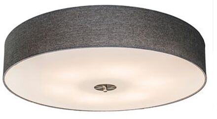 QAZQA Drum 70 - Plafondlamp met lampenkap - 6 Lichts - Ø70 cm - grijs