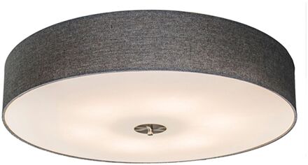 QAZQA Drum 70 - Plafondlamp met lampenkap - 6 Lichts - Ø70 cm - grijs