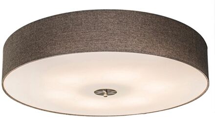 QAZQA Drum 70 - Plafondlamp met lampenkap - 6 Lichts - Ø70 cm - taupe