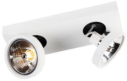 QAZQA ga - Plafond spot - 2 lichts - L 330 mm - Wit