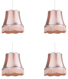 QAZQA Granny - Hanglamp met lampenkap - 4 lichts - Ø 450 mm - Roze