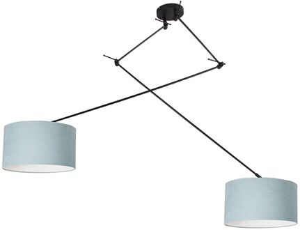 QAZQA Hanglamp Blitz II zwart met kap 35cm mineraal