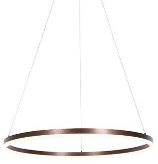 QAZQA Hanglamp donkerbrons 80 cm incl. LED 3-staps dimbaar - Anello