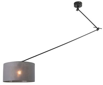 QAZQA Hanglamp zwart met kap 35 cm donkergrijs verstelbaar - Blitz Grijs, Zwart