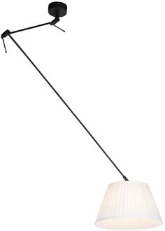 QAZQA Hanglamp zwart met plisse kap 35cm crème - Blitz