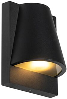 QAZQA Industriële buiten wandlamp zwart IP44 - Femke