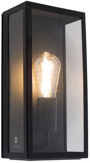 QAZQA Industriële buiten wandlamp zwart IP44 met glas - Rotterdam