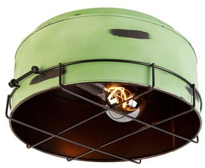 QAZQA Industriële plafondlamp groen 35 cm - Barril