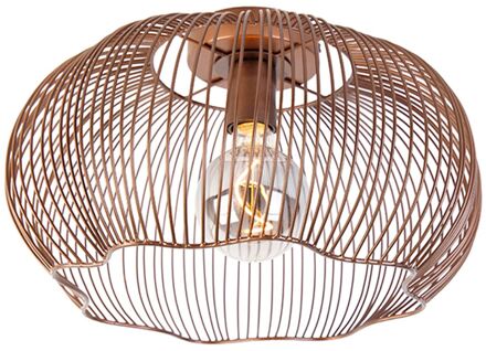 QAZQA Industriële plafondlamp koper 40 cm - Finn