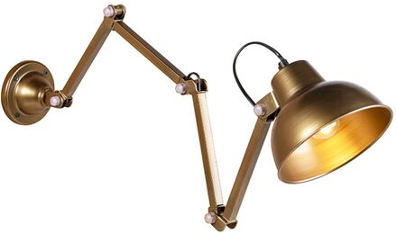 QAZQA Industriële wandlamp messing verstelbaar - Avon Koper