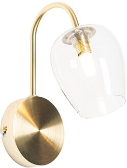 QAZQA Klassieke wandlamp goud met glas - Elien