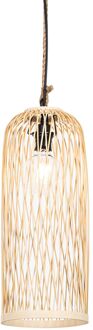 QAZQA Landelijke buiten hanglamp rotan 25 cm - Calamus Wit