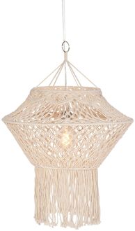 QAZQA Landelijke hanglamp macramé 90 cm - Macra Beige