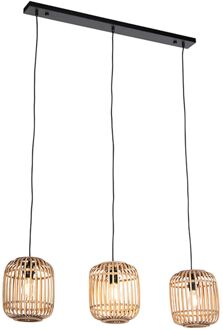 QAZQA Landelijke hanglamp rotan 3-lichts - Manila Beige