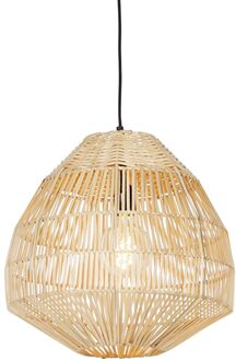 QAZQA Landelijke hanglamp rotan 41 cm - Bishop Wit