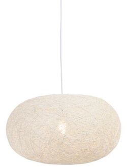 QAZQA Landelijke hanglamp wit 50 cm - Corda Flat