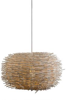 QAZQA Landelijke hanglamp wit rotan - Hatch 45