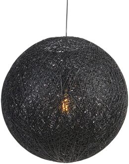 QAZQA Landelijke hanglamp zwart 60 cm - Corda