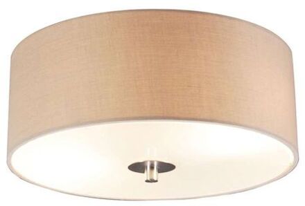 QAZQA Landelijke plafondlamp beige 30 cm - Drum