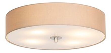 QAZQA Landelijke plafondlamp beige 50 cm - Drum