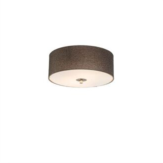 QAZQA Landelijke plafondlamp taupe 30 cm - Drum Jute Bruin