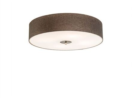 QAZQA Landelijke plafondlamp taupe 50 cm - Drum Jute Bruin